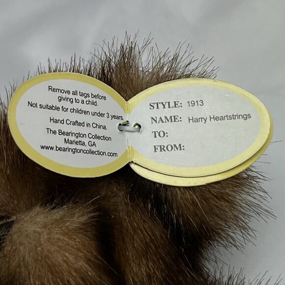 Bearington Bear Collection Harry Heartstrings 10" Jointed With Tags Collectible - Picture 8 of 12